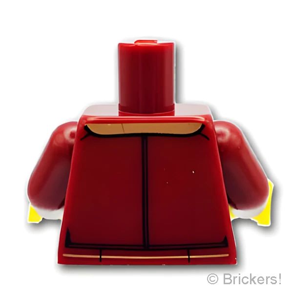 LEGOR パーツ 6224075 トルソー - ゴールドジッパーのジャケット：[Dark Red / ダークレッド] 973pb3162c01-154 の商品ページ｜レゴRパーツ バラ売りのブリッカーズ