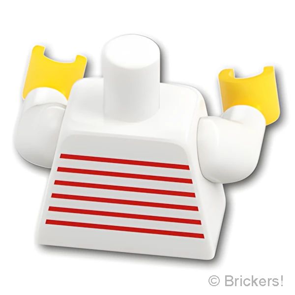LEGOR パーツ 6270405 トルソー - レッドボーダーのセーター：[White / ホワイト] 973pb3541c01-001 の商品ページ｜レゴRパーツ バラ売りのブリッカーズ