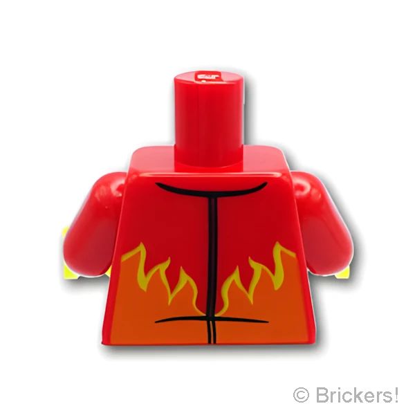 LEGOR パーツ 6356591 トルソー - ファイヤーパターンのジャケット：[Red / レッド] 973pb4470c01-021 の商品ページ｜レゴRパーツ バラ売りのブリッカーズ