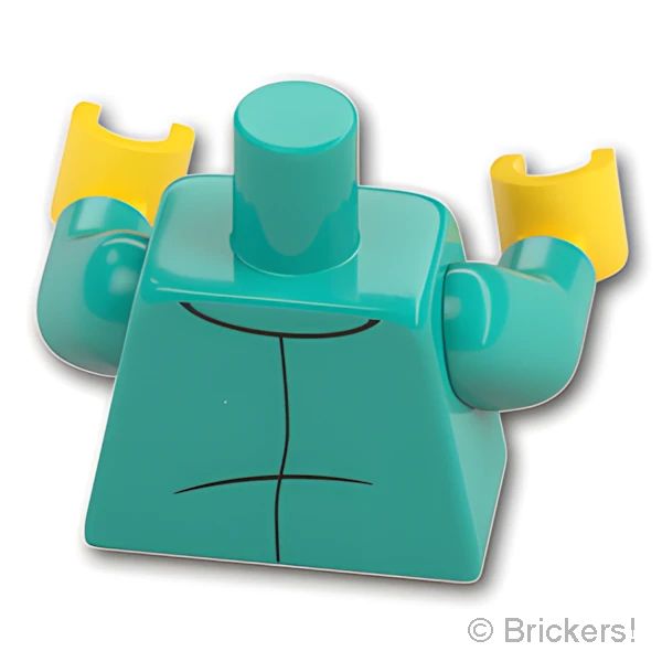 LEGOR パーツ 6400050 トルソー - 鉄道会社のユニフォーム：[Dark Turquoise / ダークターコイズ] 973pb4785c01-107 の商品ページ｜レゴRパーツ バラ売りのブリッカーズ
