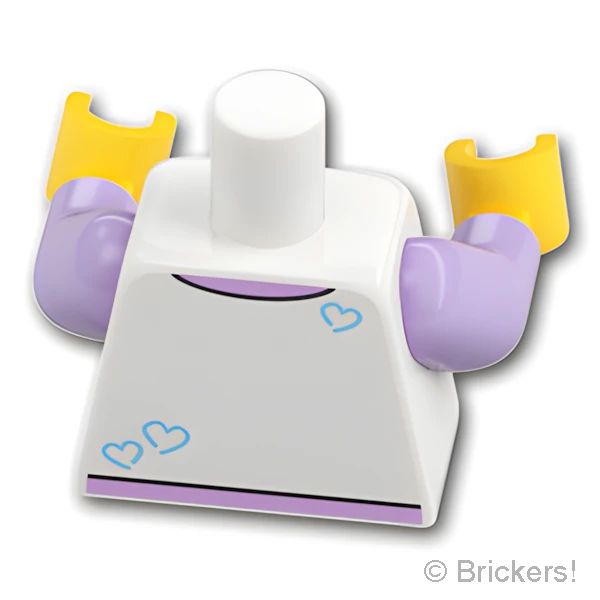 LEGOR パーツ 6448189 トルソー - アライグマシャツのレイヤード：[White / ホワイト] 973pb5309c01-001 の商品ページ｜レゴRパーツ バラ売りのブリッカーズ