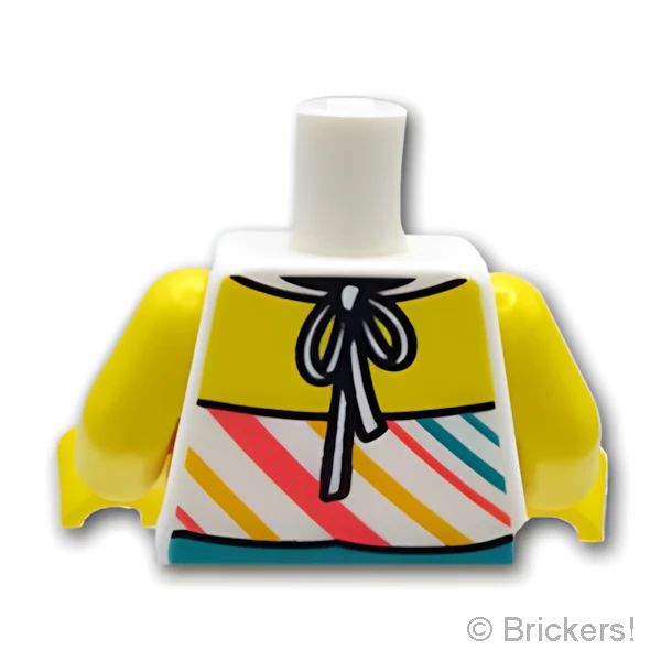 LEGOR パーツ 6457712 トルソー - 黒のチョーカーネックレスにカラフルなホルタートップ：[White / ホワイト] 973pb5425c01-001 の商品ページ｜レゴRパーツ バラ売りのブリッカーズ