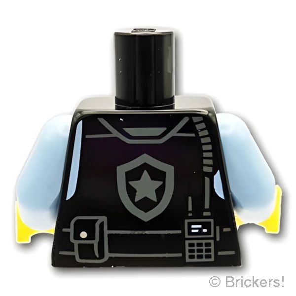 LEGOR パーツ 6470970 トルソー - ポリスベスト スターバッジ：[Black / ブラック] 973pb5512c01-026 の商品ページ｜レゴRパーツ バラ売りのブリッカーズ