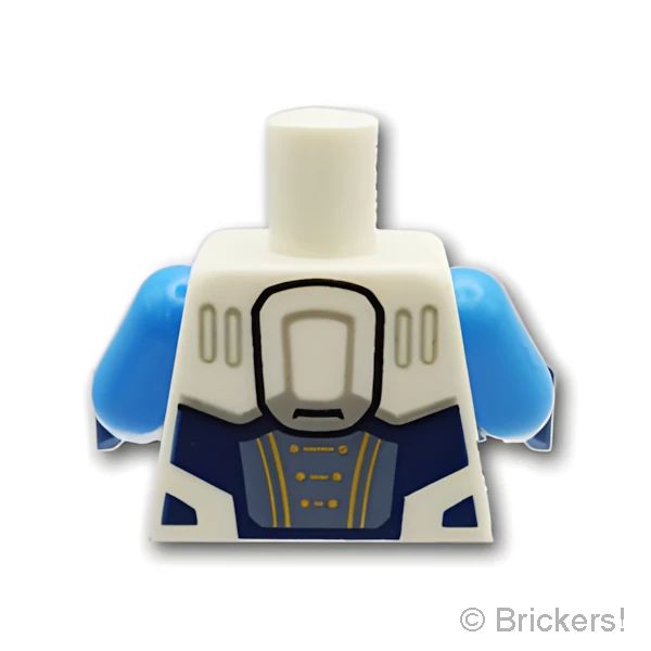 LEGOR パーツ 6469938 トルソー - クラシックスペースロゴの宇宙服 Dアズールアーム：[White / ホワイト] 973pb5515c03-001 の商品ページ｜レゴRパーツ バラ売りのブリッカーズ