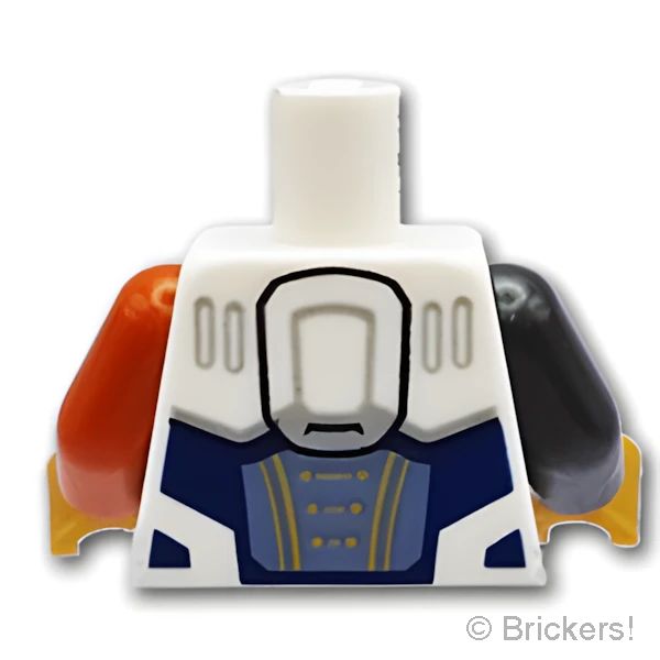 LEGOR パーツ 6475190 トルソー - クラシックスペースロゴの宇宙服 2色アーム：[White / ホワイト] 973pb5515c06-001 の商品ページ｜レゴRパーツ バラ売りのブリッカーズ