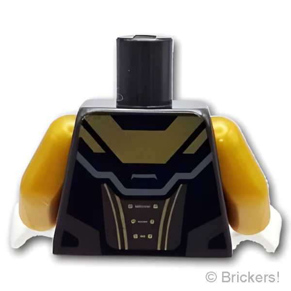 LEGOR パーツ - トルソー - アーマースーツクラシックスペースロゴ：[Pearl Dk,Gray / パールダークグレー] 973pb5551c01-148 の商品ページ｜レゴRパーツ バラ売りのブリッカーズ