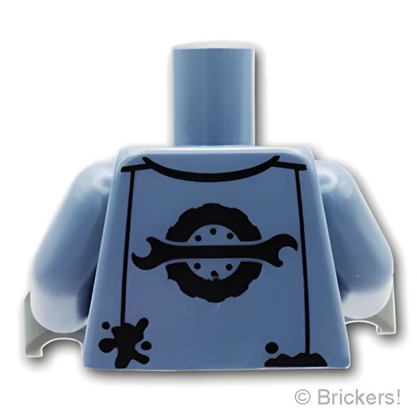 LEGO® パーツ 6489458 トルソー - 油汚れの作業服：[Sand Blue / サンドブルー] 973pb5697c01-135 の商品ページ｜レゴRパーツ バラ売りのブリッカーズ