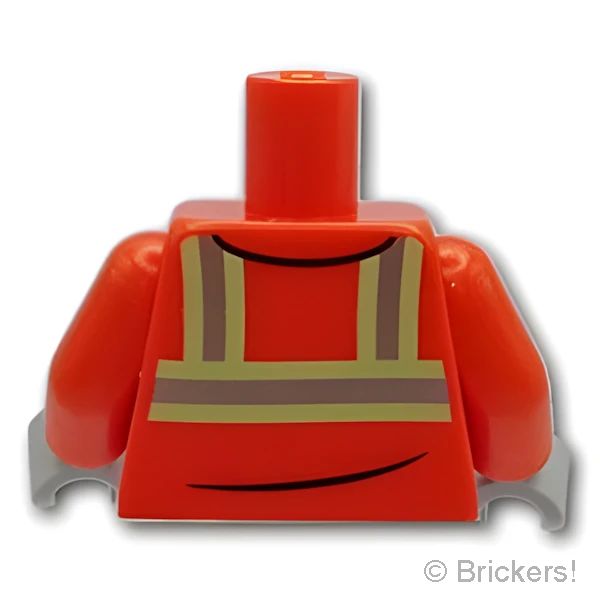 LEGOR パーツ 6492300 トルソー - 胴体安全ジャケットにシルバーの反射：[Reddish Orange / レディッシュオレンジ ] 973pb5754c01-402 の商品ページ｜レゴRパーツ バラ売りのブリッカーズ