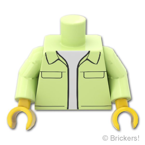 LEGO® パーツ 6493321 トルソー - ホワイトシャツにジャケット：[Yellowish Green / イエローイッシュグリーン] 973pb5779c01-326 