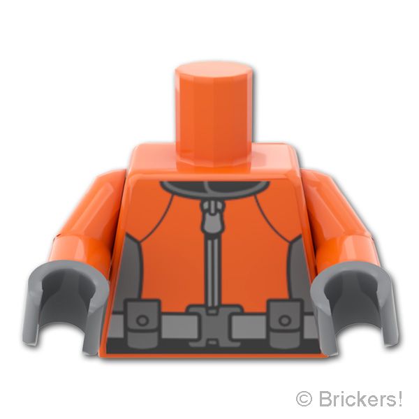 LEGO® パーツ 6529083 トルソー - 潜水士のウェットスーツ：[Reddish Orange / レディッシュオレンジ ] 973pb6032c01-402 