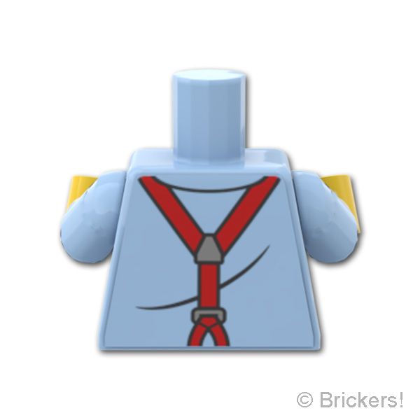 LEGO® パーツ 6546613 トルソー - IDバッジと赤いサスペンダー：[Bt,Lt Blue / ブライトライトブルー] 973pb6159c01-212 