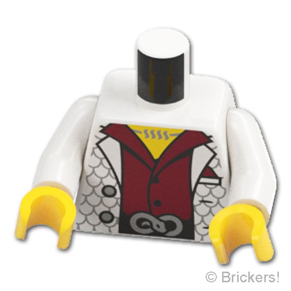 LEGO® パーツ 6602012 トルソー - 蛇柄のホワイトジャケット：[White / ホワイト] 973pb6549c01-001 