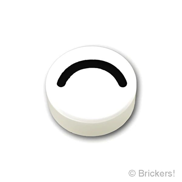 LEGOR パーツ 6433502 ラウンド タイル 1 x 1 - 目を閉じた笑顔：[White / ホワイト] 98138pb364-001 の商品ページ｜レゴRパーツ バラ売りのブリッカーズ