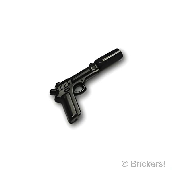 LEGOR パーツ ハンドガン M92FS サイレンサー付き：[Black / ブラック] cp-sdt-m92fsj2-026 の商品ページ｜レゴRパーツ バラ売りのブリッカーズ