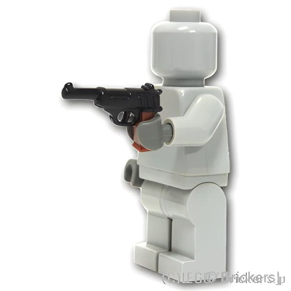 LEGOR パーツ ハンドガン ワルサーP38 ブラウングリップ：[Black / ブラック] cp-sdt-p38-026 の商品ページ｜レゴRパーツ バラ売りのブリッカーズ
