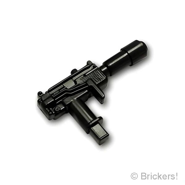 LEGOR パーツ サブマシンガン Mini-UZI サイレンサー付き：[Black / ブラック] cp-sdt-uzij5-026 の商品ページ｜レゴRパーツ バラ売りのブリッカーズ