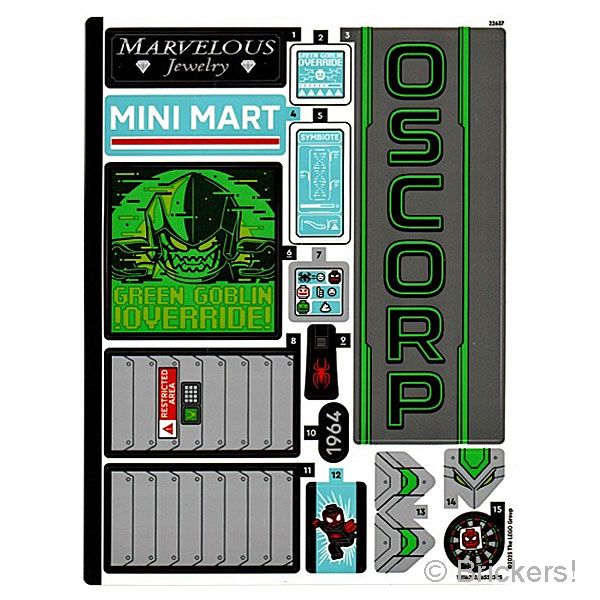 LEGO® シール ステッカー - スパーダーマン #76324 - (10114210/6552395) ST-76324stk01 