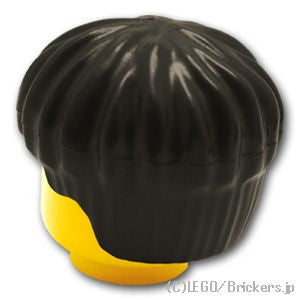 LEGO® パーツ 6175321/6405102 ミニフィグ ヘア - ショートボウルカット：[Black / ブラック] x219-026 