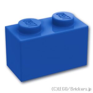 ブロック 1 x 2 - 1面スタッド：[Blue / ブルー]
