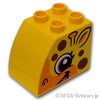 デュプロ ブロック 2 x 3 x 2 カーブトップ キリンの顔 パターン：[Yellow / イエロー]