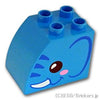 デュプロ ブロック 2 x 3 x 2 カーブトップ ゾウの顔パターン：[Dark Azure / ダークアズール]