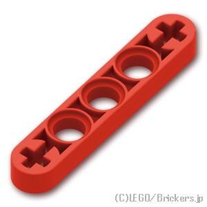 テクニック リフトアーム 1 x 5 - 薄型 十字穴：[Red / レッド]