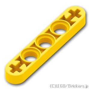 テクニック リフトアーム 1 x 5 - 薄型 十字穴：[Yellow / イエロー]