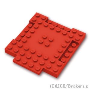 ブロック 8 x 8 インデント 1 x 4 ＆サイドプレート 1 x 4：[Red / レッド]