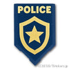 タイル 2 x 3 五角形 - POLICEとスターバッジ：[Dark Blue / ダークブルー]