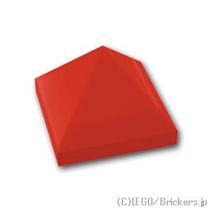 スロープ 45°ピラミッド - 1 x 1 x 2/3 ：[Red / レッド]
