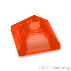 スロープ 45°ピラミッド - 1 x 1 x 2/3 ：[Tr,Neon Orange / トランスネオンオレンジ(蛍光)]