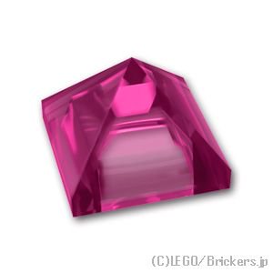 スロープ 45°ピラミッド - 1 x 1 x 2/3 ：[Tr,Dark Pink / トランスダークピンク]