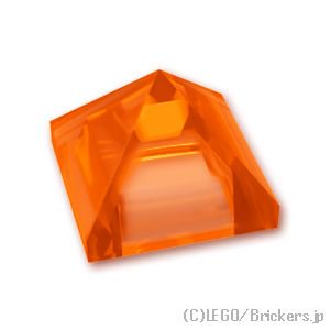 スロープ 45°ピラミッド - 1 x 1 x 2/3 ：[Tr,Orange / トランスオレンジ]