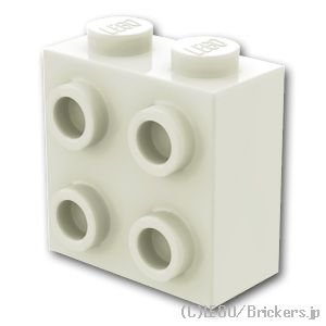 ブロック 1 x 2 x 1 2/3 1面スタッド：[White / ホワイト]
