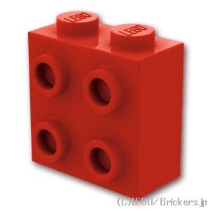 ブロック 1 x 2 x 1 2/3 1面スタッド：[Red / レッド]