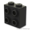 ブロック 1 x 2 x 1 2/3 - 1面スタッド：[Black / ブラック]