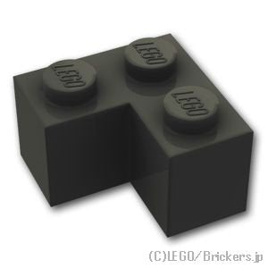 ブロック 2 x 2 - コーナー：[Black / ブラック]