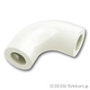 ラウンド ブロック 1 x 1 - エルボー 90°軸穴：[White / ホワイト]