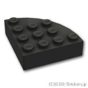 ブロック ラウンドコーナー 4 x 4 - フルブロック：[Black / ブラック]