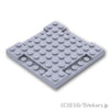 ブロック 8 x 8 x 2/3 - 1 x 4 インデント：[Light Bluish Gray / グレー]