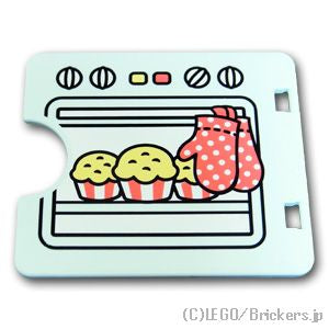 デュプロ ドア 2 x 4 x 3 オーバルカットアウト - オーブンで焼くカップケーキ パターン：[Light Aqua / ライトアクア]