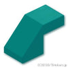 スロープ 45°- 2 x 1 - カットアウト：[Dark Turquoise / ダークターコイズ]