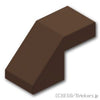 スロープ 45°- 2 x 1 - カットアウト：[Dark Brown / ダークブラウン]