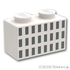 ブロック 1 x 2 - 24個の長方形：[White / ホワイト]