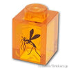 ブロック 1 x 1 - 琥珀の中の蚊の化石：[Tr,Orange / トランスオレンジ]