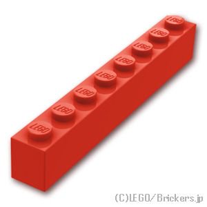 ブロック 1 x 8：[Red / レッド]