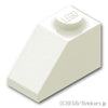 スロープ 45°- 2 x 1：[White / ホワイト]