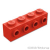 ブロック 1 x 4 - サイドスタッド：[Red / レッド]