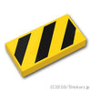 タイル 1 x 2 - デンジャーストライプ：[Yellow / イエロー]