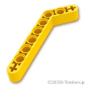 テクニック リフトアーム 1 x 9 - ベント(7 - 3)：[Yellow / イエロー]